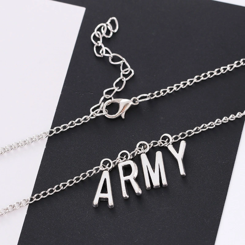 Women's Jewelry Army Letter Necklace Fashion Girl Party Accessories