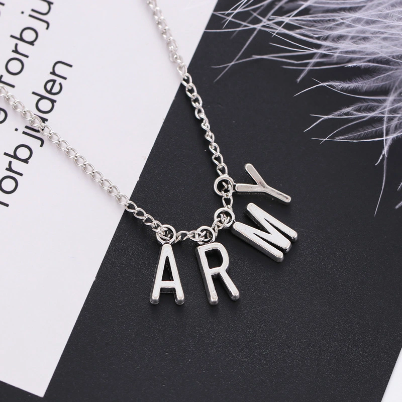 Women's Jewelry Army Letter Necklace Fashion Girl Party Accessories