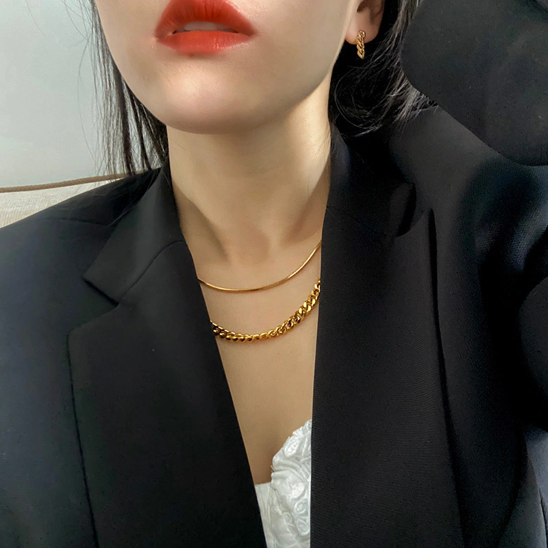 Six-sided Grinding Fashionable Daily With Overlapping Cuban Chains