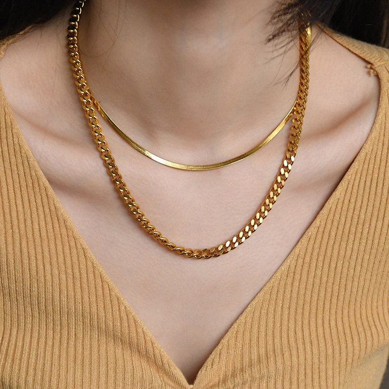 Six-sided Grinding Fashionable Daily With Overlapping Cuban Chains