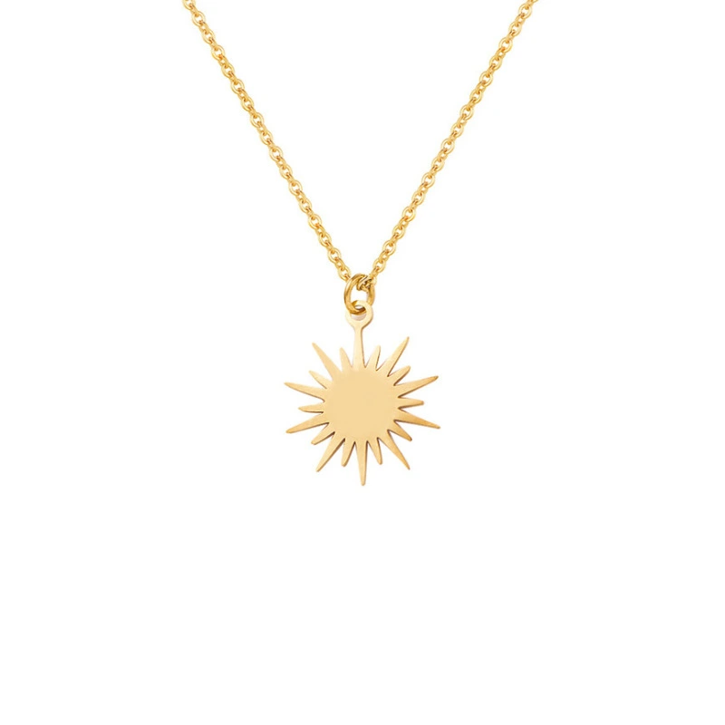 Stainless Steel Six-Pointed Star Sun Clavicle Chain