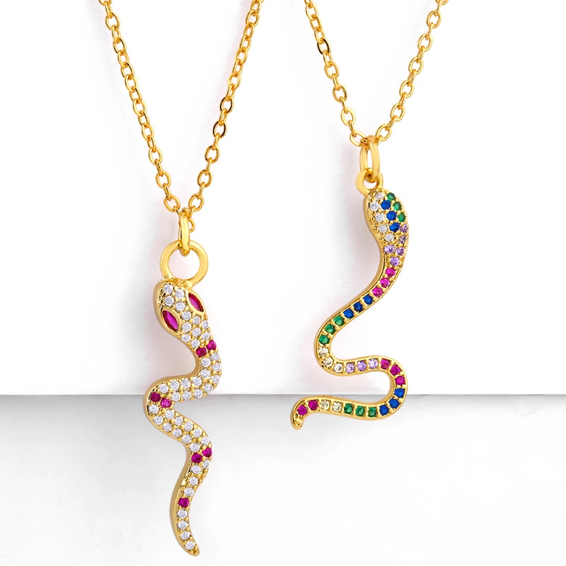 Creative Diamond Serpentine Pendant Necklace