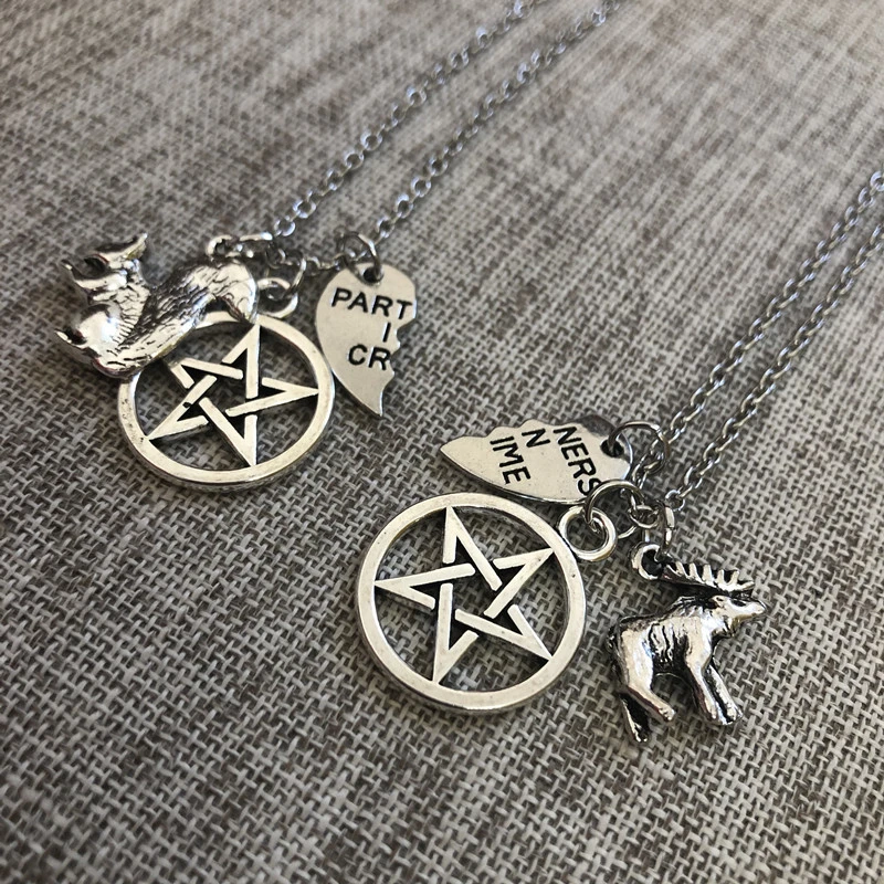 Supernatural Power Squirrel Moose Good Friend Friendship Necklace
