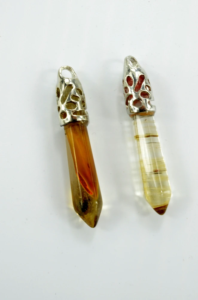 Natural Stone Crystal Diamond Pendant Arrow