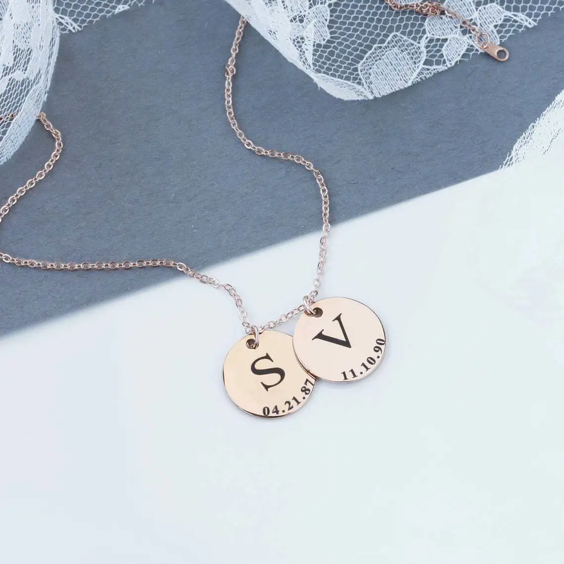 Ladies Letter Lettering Necklace English Stainless Steel Jewelry Simple Pendant