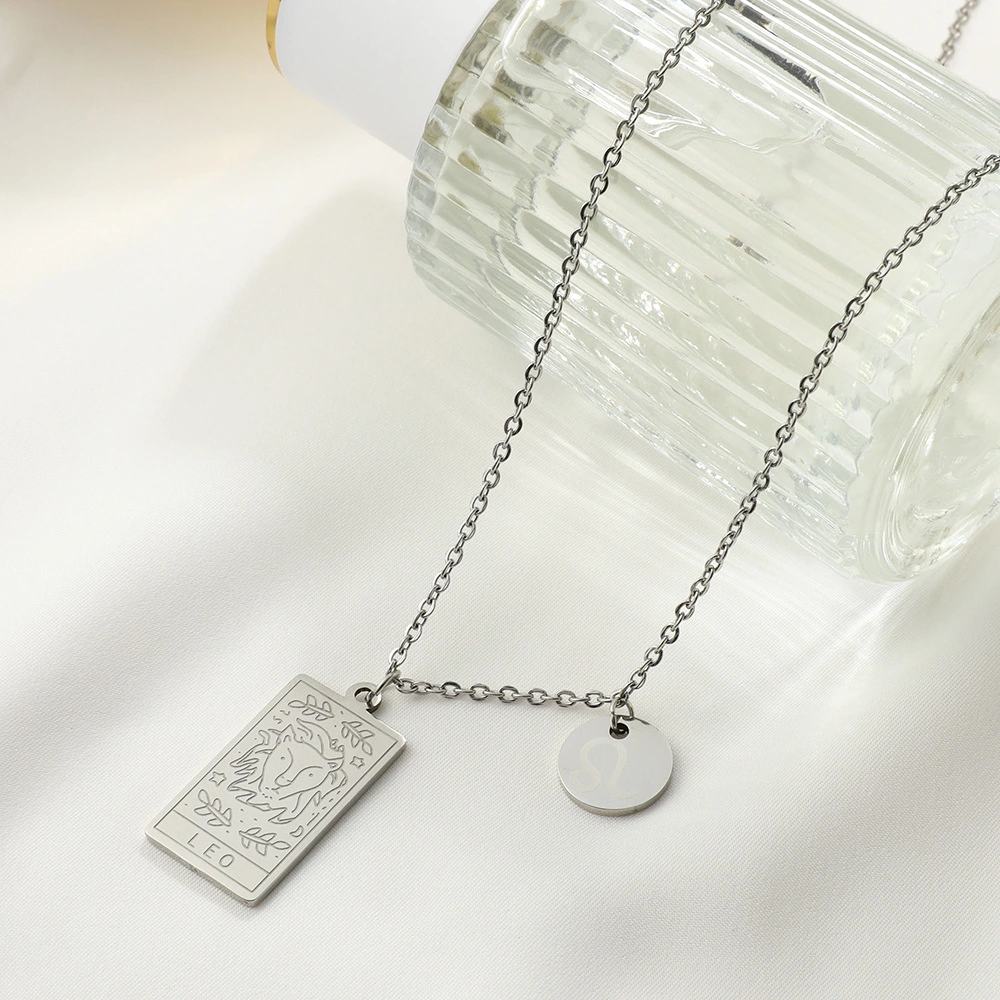 Twelve Constellation Tarot Brand Stainless Steel Constellation Necklace