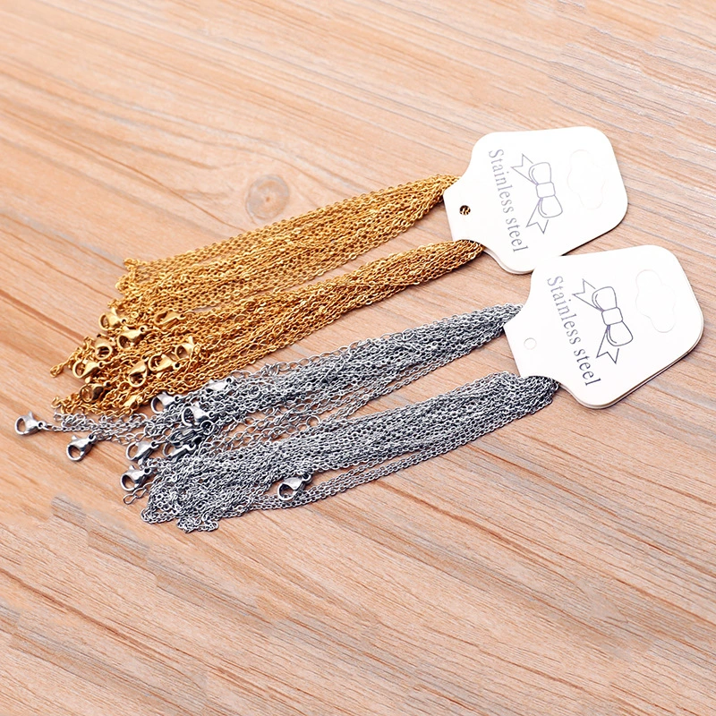 Stainless Steel Necklace Real Gold Electroplated O-shaped Flat Chain