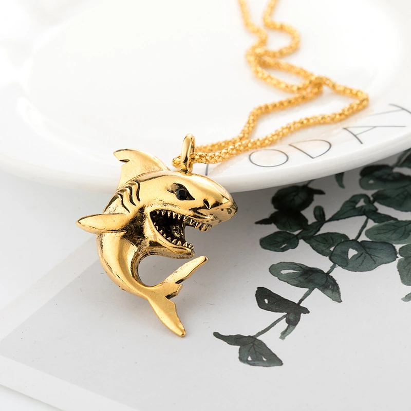 Personalized Little Shark Pendant Men's Alloy Necklace