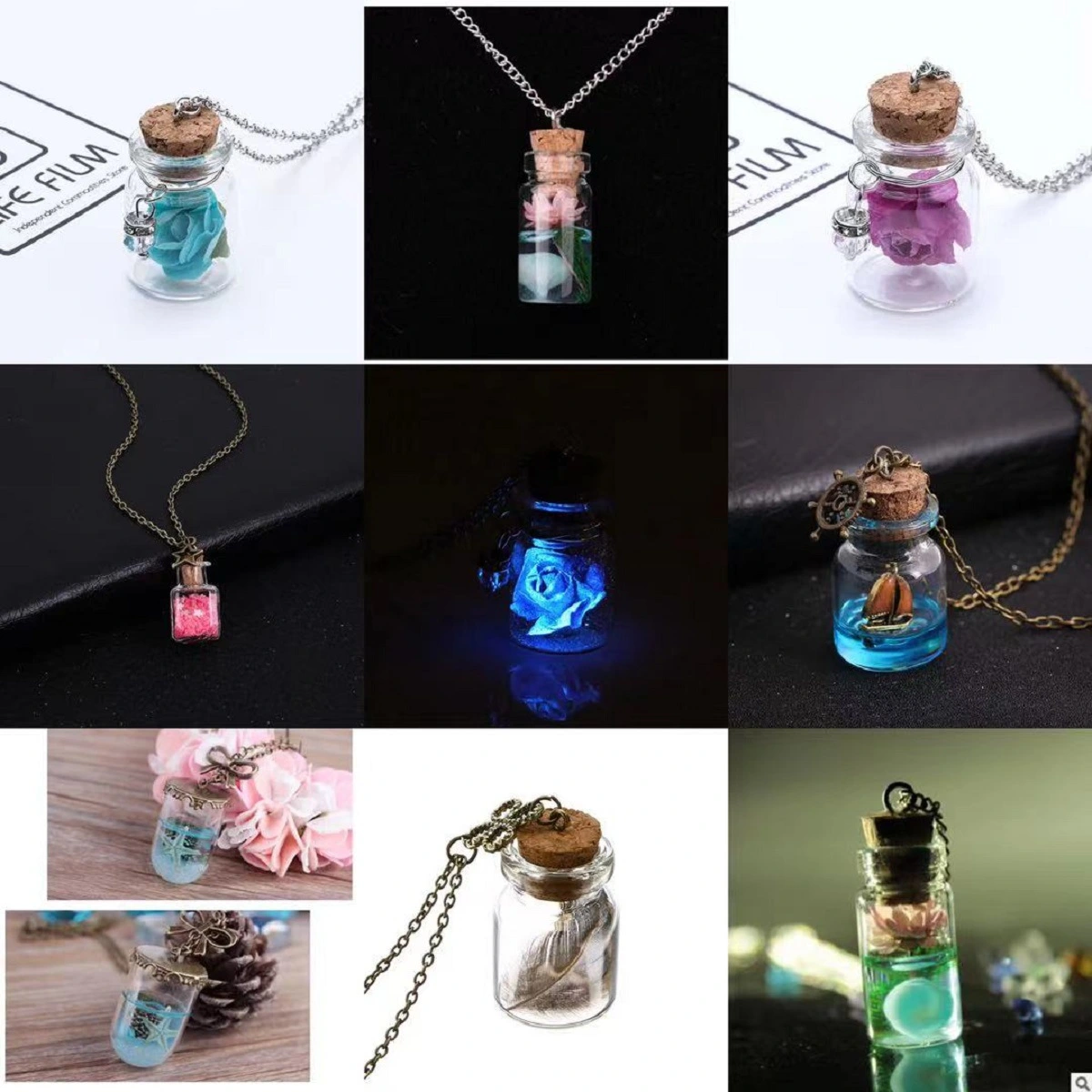 European And American Fashion Beach Luminous Necklace Drift Bottle