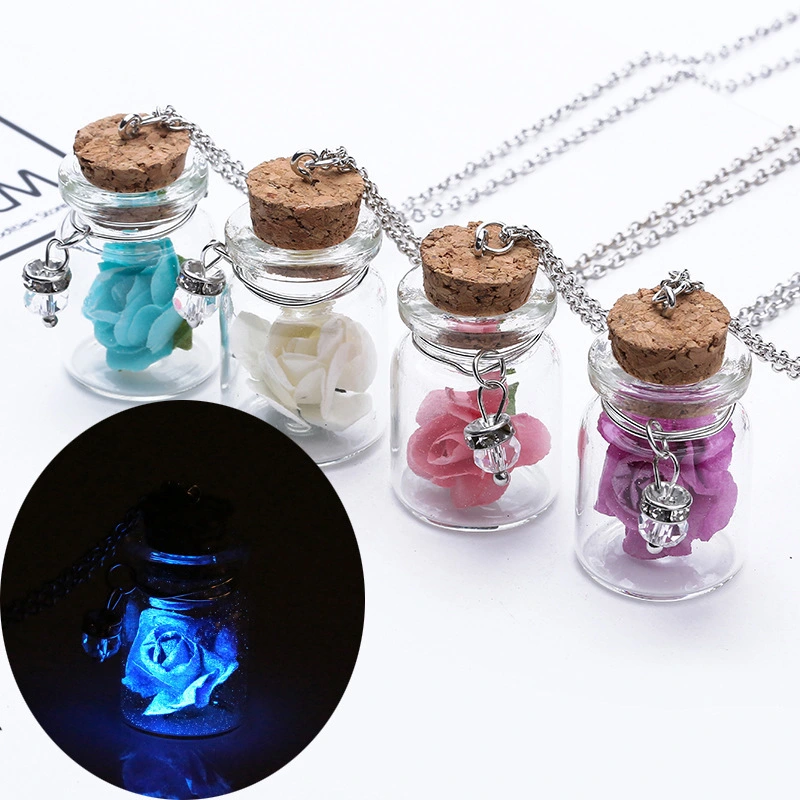 European And American Fashion Beach Luminous Necklace Drift Bottle