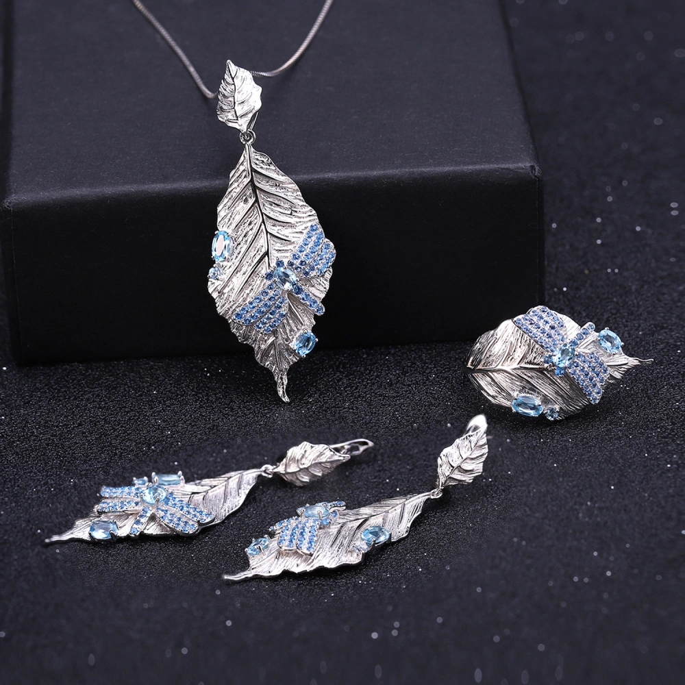 Natural Wind Romantic Temperament Necklace Earrings Ring