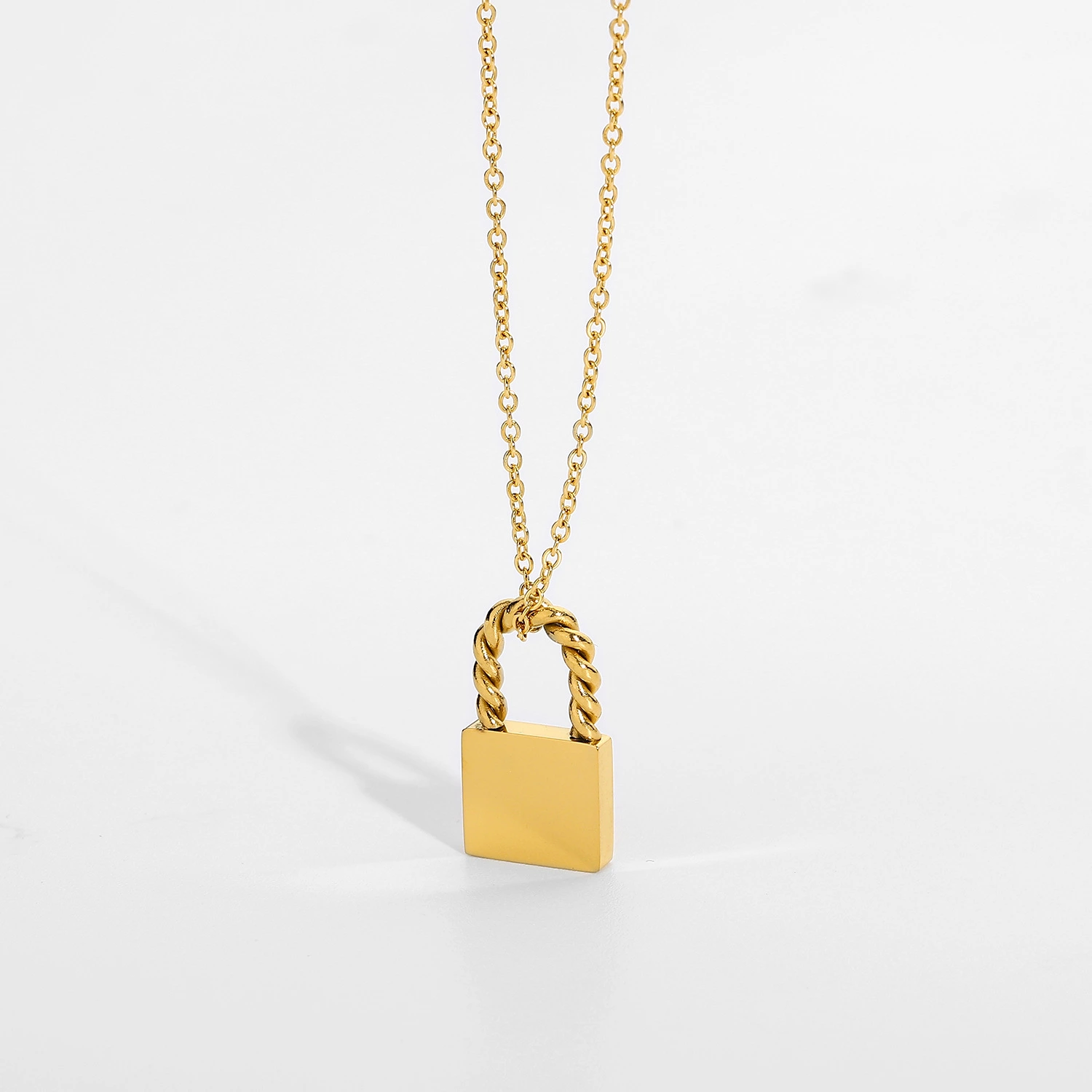 Twist Lock Pendant Stainless Steel Necklace