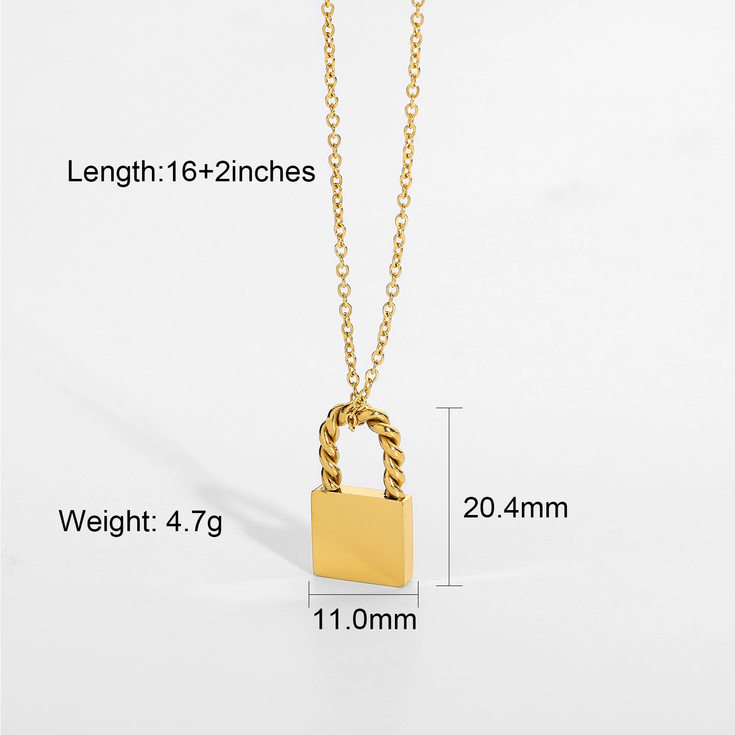 Twist Lock Pendant Stainless Steel Necklace