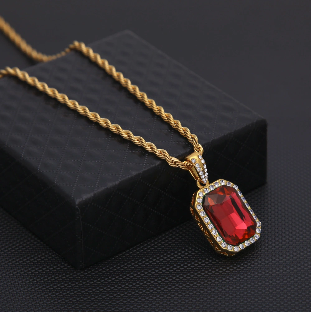 Mini Pendant With Diamonds And Small Gems Alloy Necklace