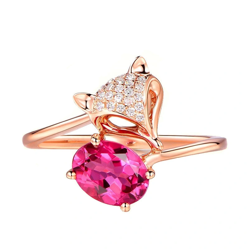 Red Tourmaline Color Treasure Bracelet Simple Rose Flower Stud Earring Pendant Set