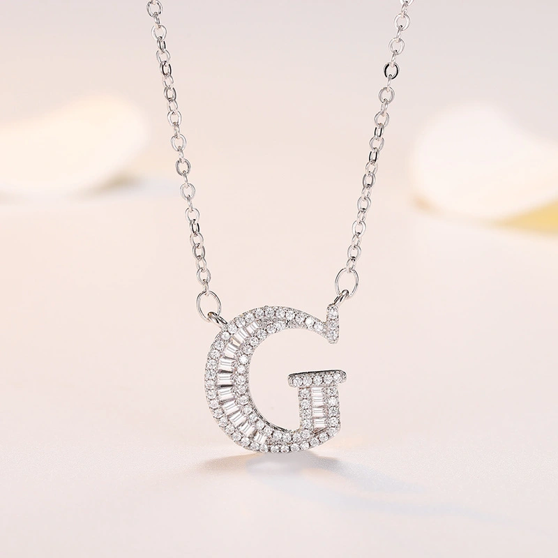 Silver-plated DIY Surname 26 English Alphabet Necklace