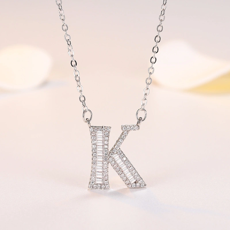 Silver-plated DIY Surname 26 English Alphabet Necklace