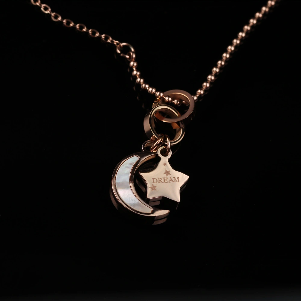 Titanium Steel Star Moon Shell Necklace