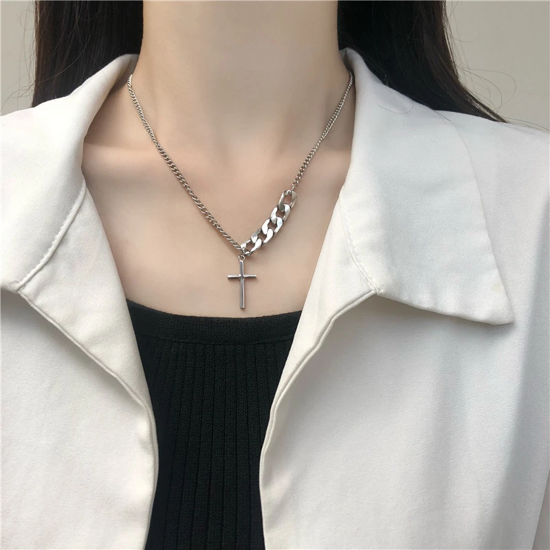 Cross Pendant Necklace Hip Hop Clavicle Chain