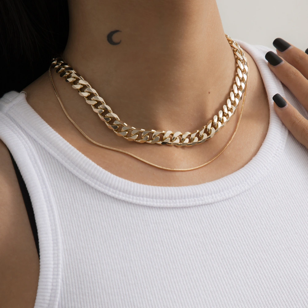 Ladies Simple Personality Snake Bone Chain Double-layer Necklace