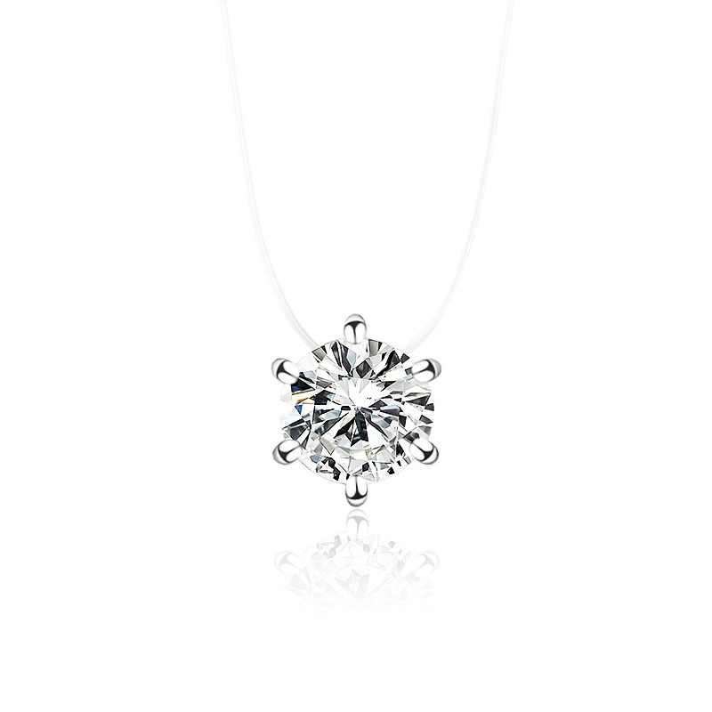 Women's Multi-claw Diamond Zircon Pendant Necklace