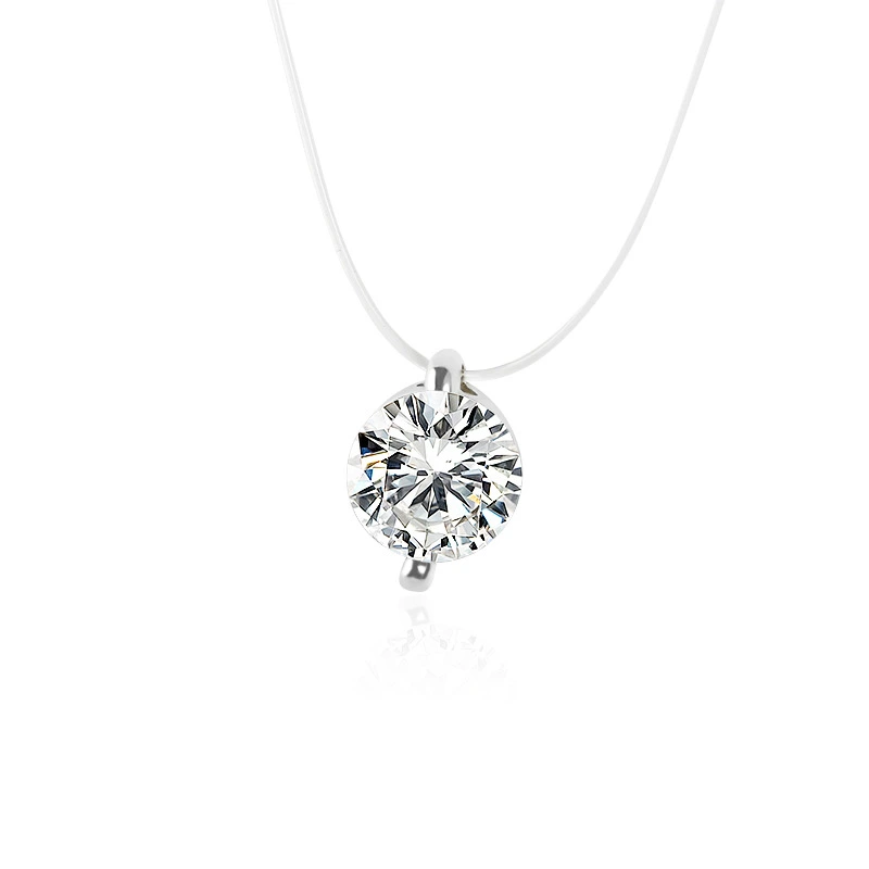 Women's Multi-claw Diamond Zircon Pendant Necklace