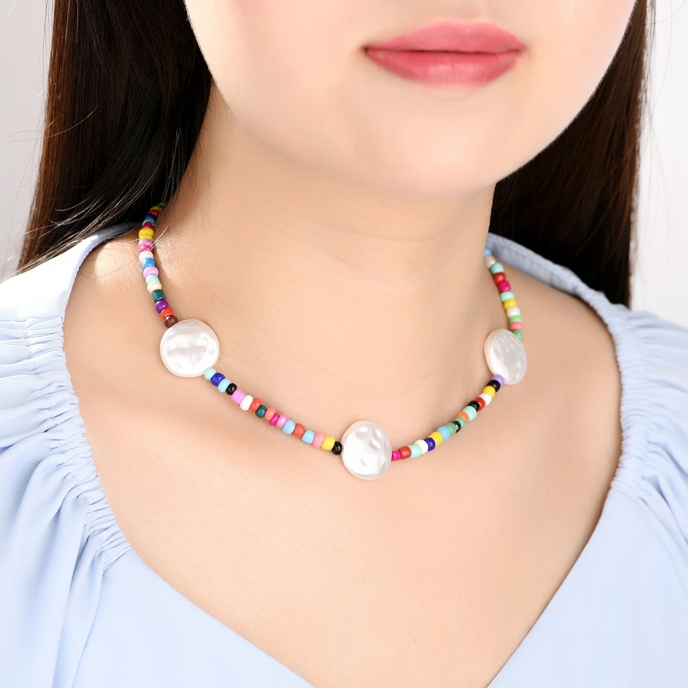 Rainbow Bar Clavicle Necklace Boho Small