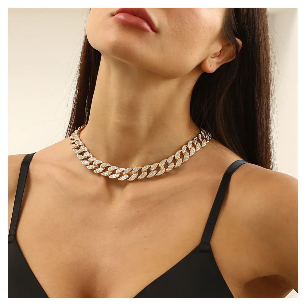 Punk Style Cuban Chain Single-layer Necklace