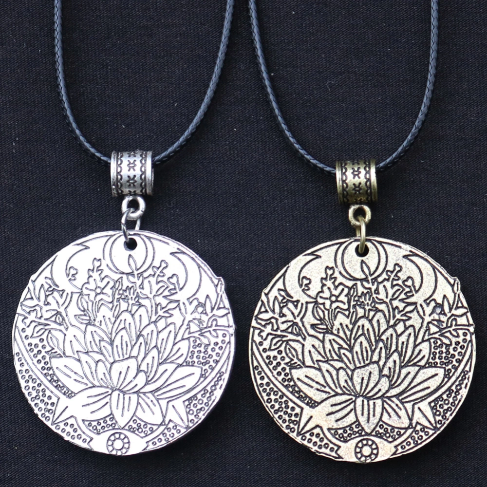 Mandala Flower Necklace Ancient Moon Fashion Jewelry