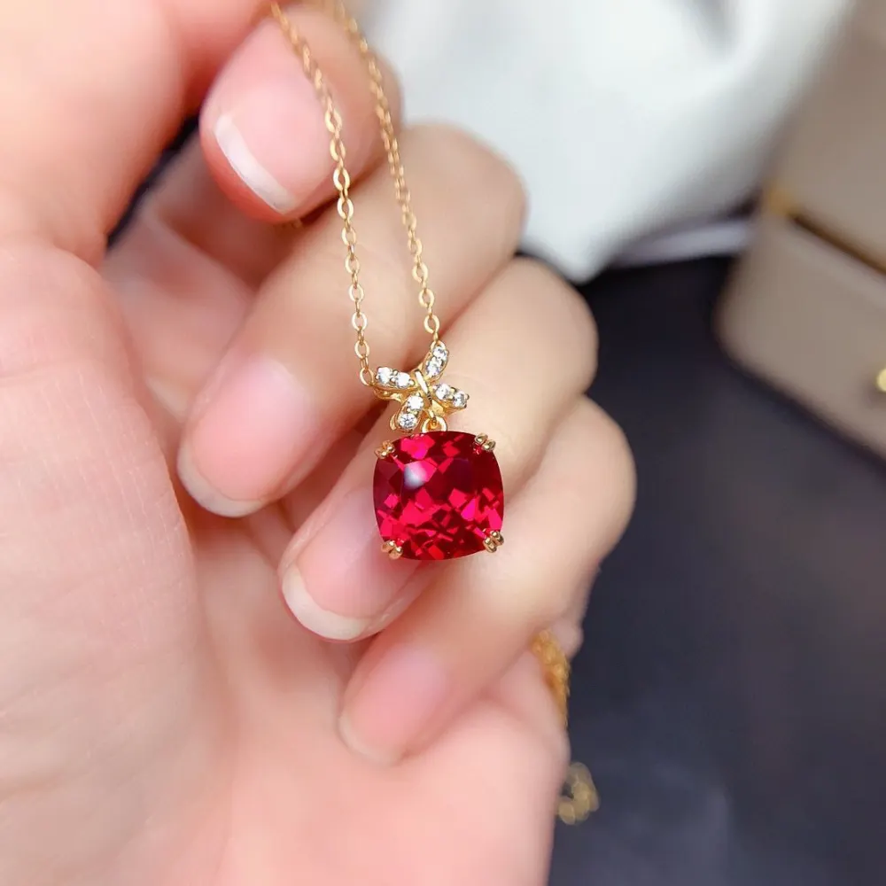 Fine Red Corundum Suit Female Ring Pendant