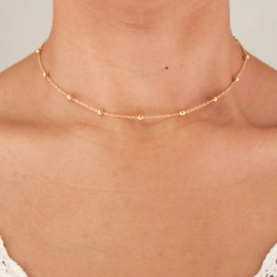 Fashion Gold Plated Big Golden Ball Chain Ladies Necklace