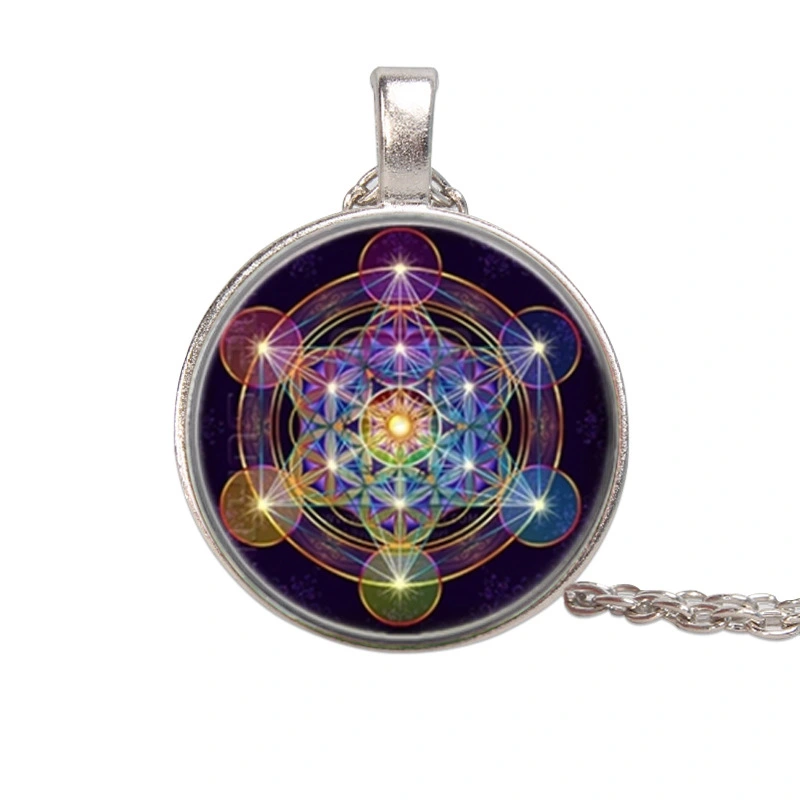 Sacred Geometry Time Gemstone Necklace Alloy