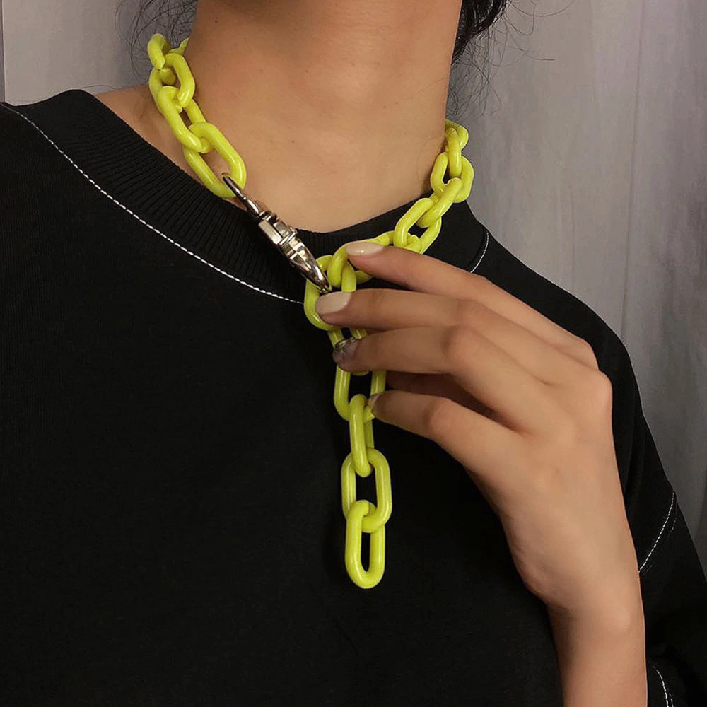 European And American Thick Acrylic Chain Necklace