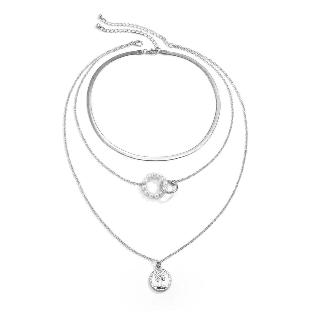 European And American Cross-border Pearl Women's Alloy Pendant Necklace