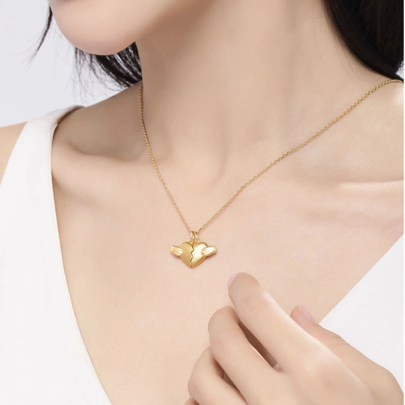 Heartbroken Long Distance Love Couple Necklace Men And Women Alloy