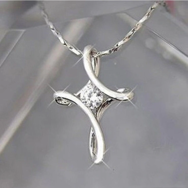 Punk Cross Zircon Pendant Necklace