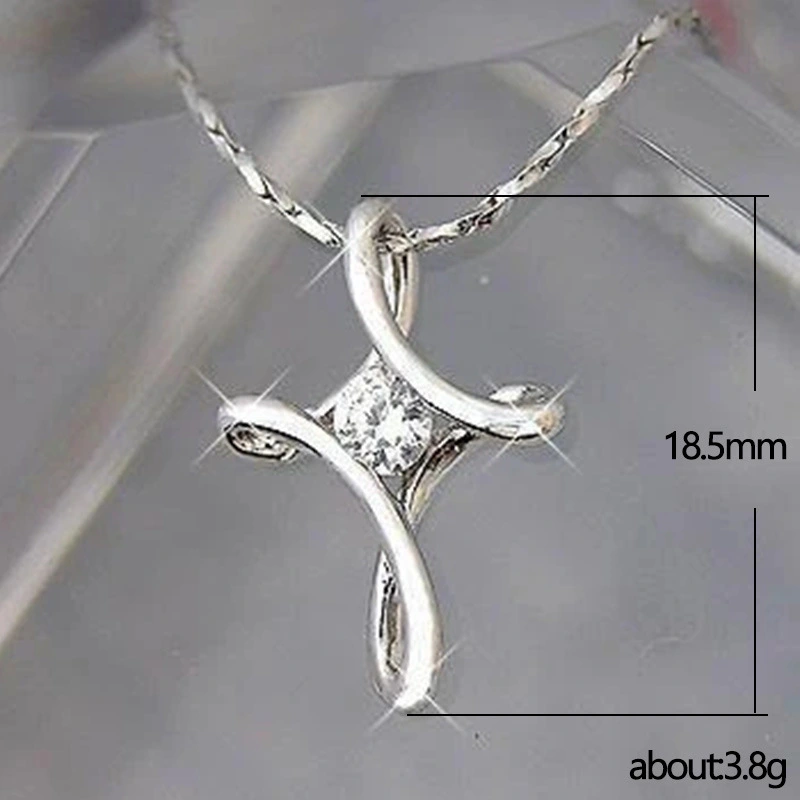 Punk Cross Zircon Pendant Necklace