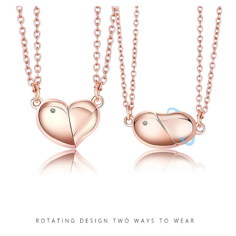 Rotating Love Magnet Necklace Acacia Bean Magnet Pendant
