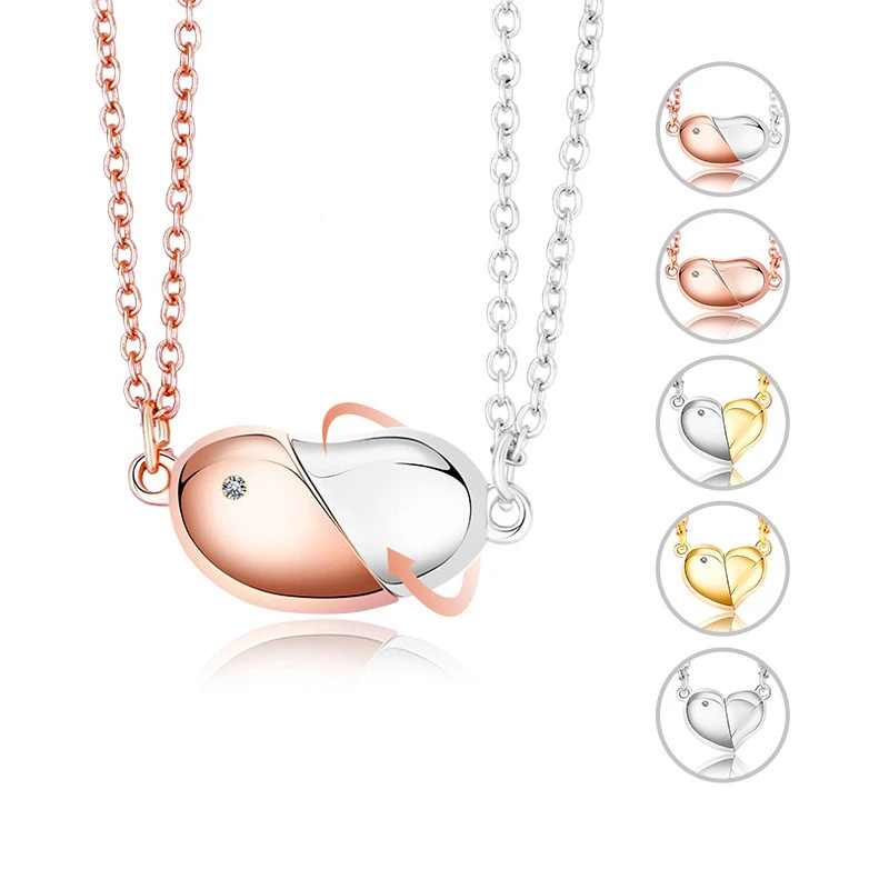 Rotating Love Magnet Necklace Acacia Bean Magnet Pendant