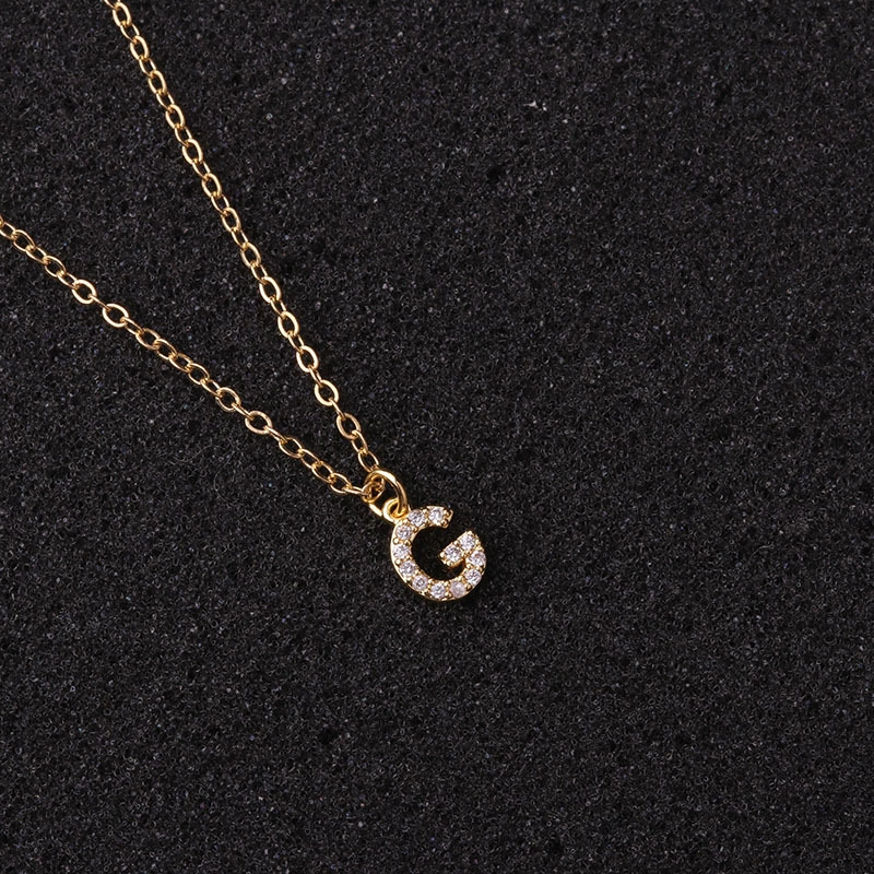 Simple 26 English Alphabet Zircon Clavicle Chain