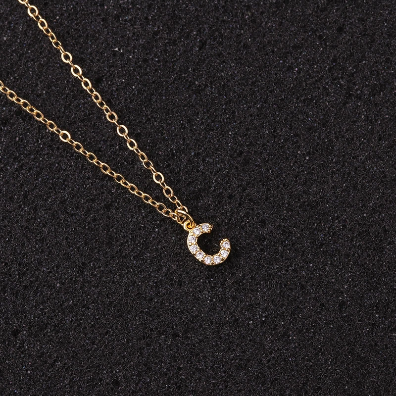 Simple 26 English Alphabet Zircon Clavicle Chain