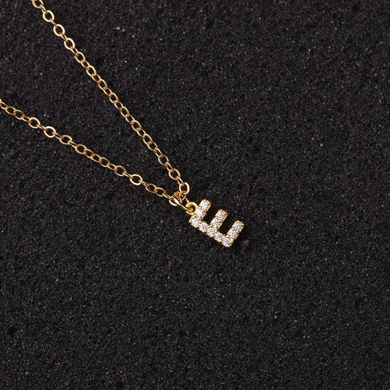 Simple 26 English Alphabet Zircon Clavicle Chain