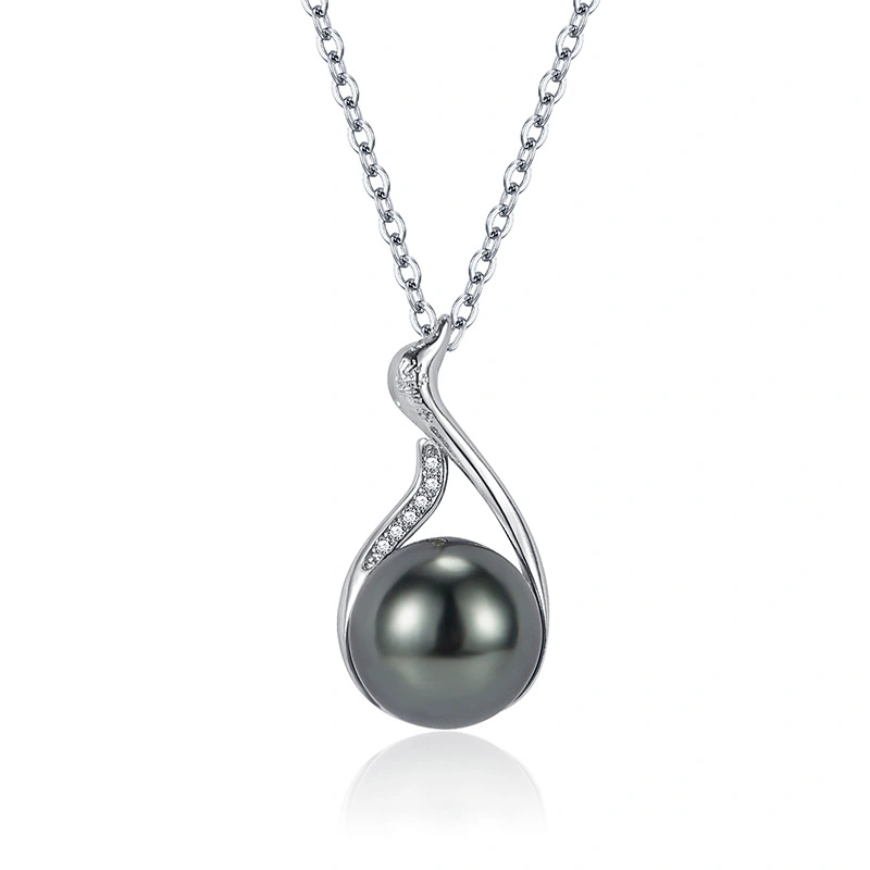 Tahitian Natural Black Pearl Pendant Women