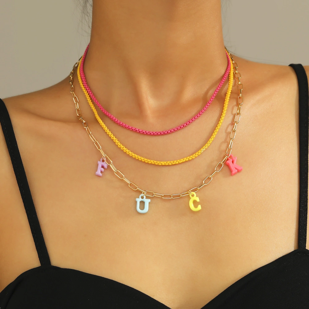 Personalized Creative Golden Chain Letter Necklace