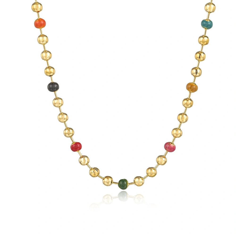 Ins Style Colorful Titanium Steel And Gold Creative Clavicle Chain