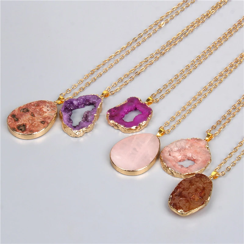 Fashion New Product Temperament Natural Amethyst Cluster Necklace