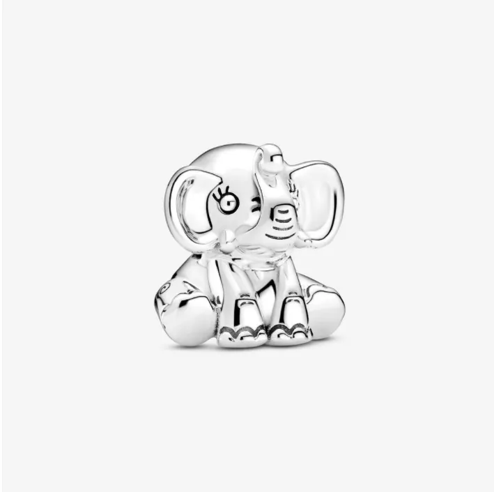 Silver cute elephant pendant