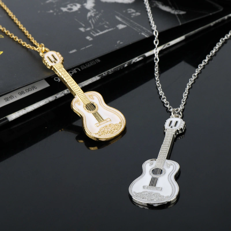 Guitar Pendant Necklace sweater chain