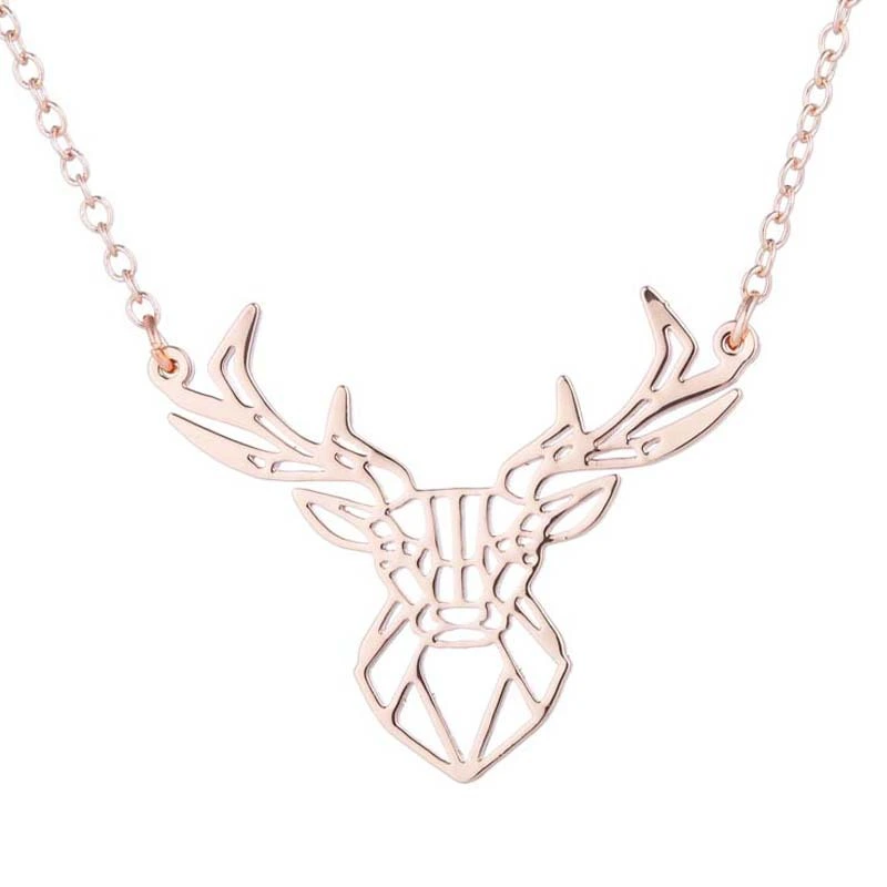 Antler pendant animal necklace female