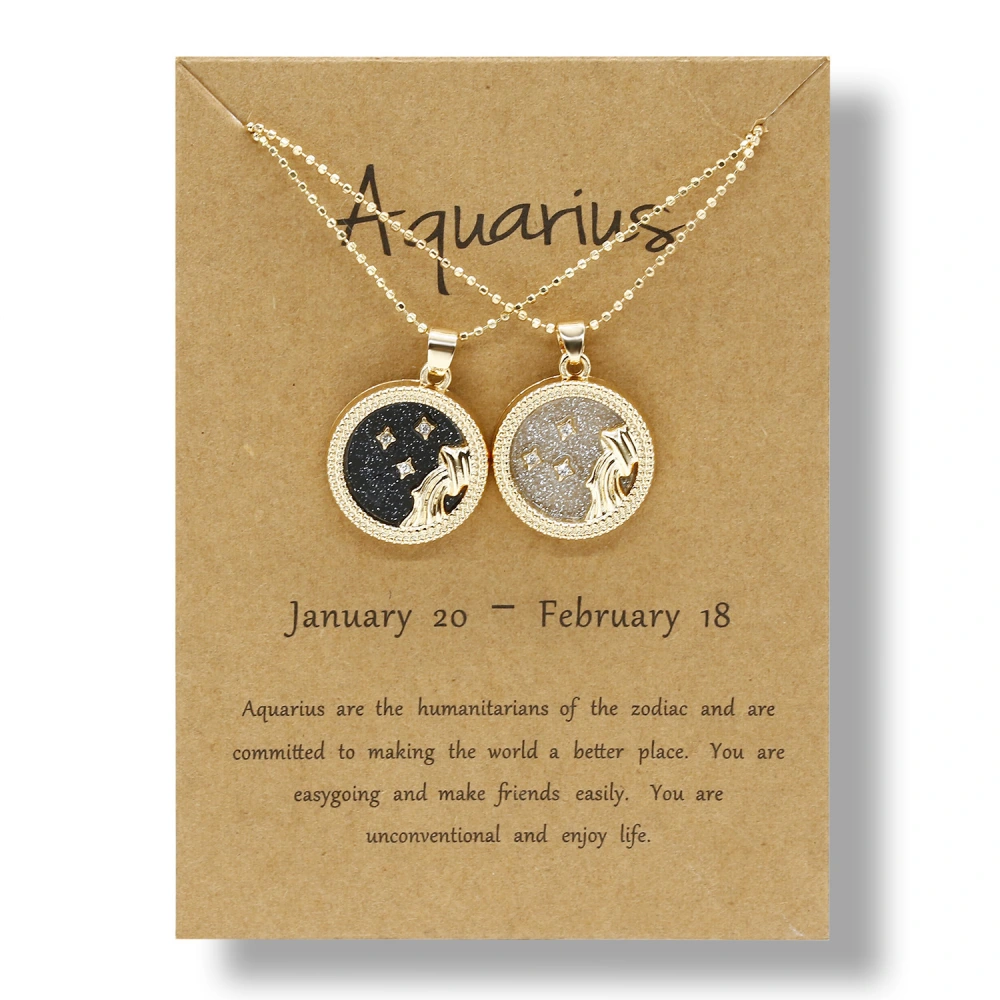 Twelve constellation combination paper card necklace